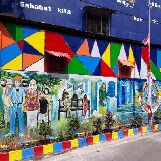 Mural pada Lorong Zona Sehat EMCO 2020