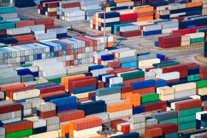 stacks of shipping containers