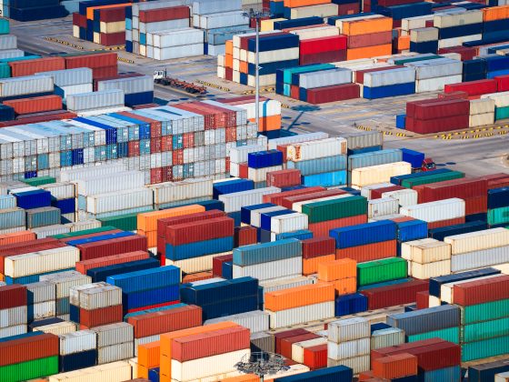 stacks of shipping containers