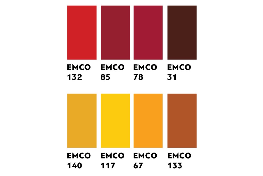 Swatch Warna Merah Emas Imlek EMCO Paint