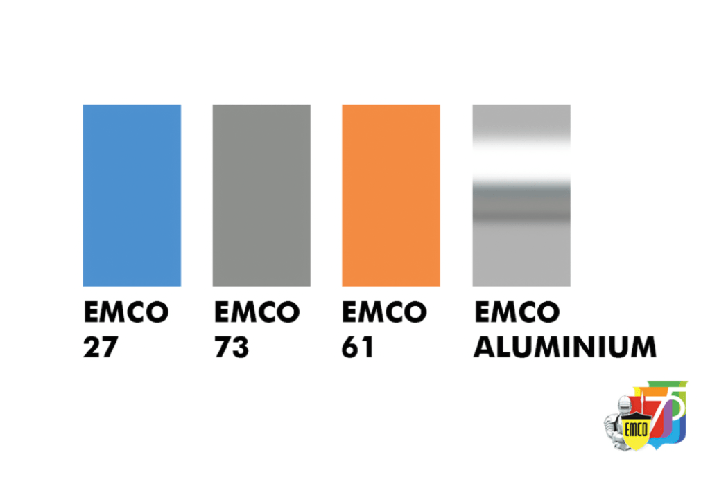 EMCO 色彩指南展示多种时尚颜色选择。